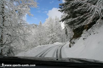 Route vers le départ de la rando raquettes